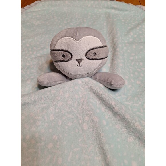 Lullaby Lane Pastel Plush SLOTH Lovey Security Blanket Satin Trim 24"ish Toy - Picture 3 of 9
